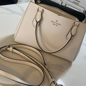 kate spade Cream Leather Top-Handle Satchel with Detachable Strap